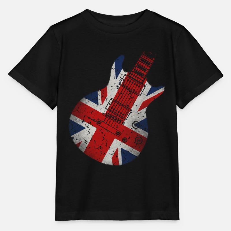 Union Jack Guitar - Stanley/Stella MINI CREATOR Kids’ T-Shirt - black