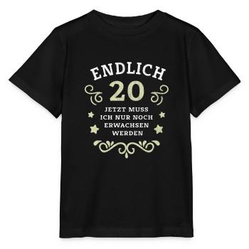 Endlich 20. Geburtstag nur noch erwachsen werden - Stanley/Stella Kinder T-Shirt MINI CREATOR  - Schwarz - Vorne - Mikhail (115cm)