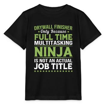 Construction site drywall assembly fitter - Stanley/Stella MINI CREATOR Kids’ T-Shirt - black - Front - Mikhail (115cm)