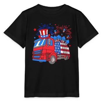 Garbage Truck Garbage Truck Garbage Man Trash Can - Stanley/Stella MINI CREATOR Kids’ T-Shirt - black - Front - Mikhail (115cm)
