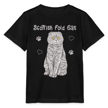 Scottish Folding Ear Cat Scottish Fold Gift - Stanley/Stella MINI CREATOR Kids’ T-Shirt - black - Front - Mikhail (115cm)