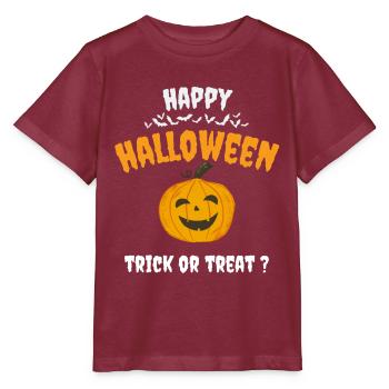 Happy Halloween, Süßes oder Saures - Stanley/Stella Kinder T-Shirt MINI CREATOR  - Burgunderrot - Vorne - Kain (125cm)