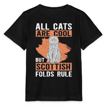 Scottish Folding Ear Cat Scottish Fold Gift - Stanley/Stella MINI CREATOR Kids’ T-Shirt - black - Front - Mikhail (115cm)