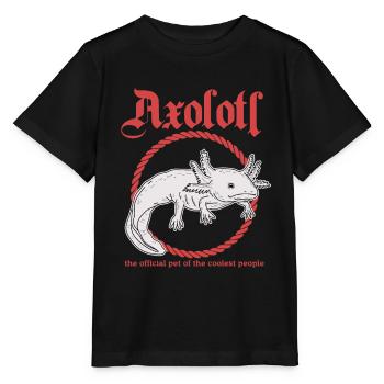 Axolotl tailed amphibians Axolotls amphibians gift - Stanley/Stella MINI CREATOR Kids’ T-Shirt - black - Front - Mikhail (115cm)