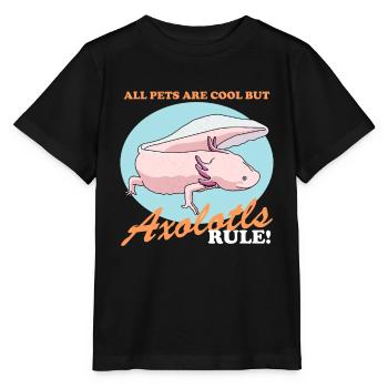 Axolotl tailed amphibians Axolotls amphibians gift - Stanley/Stella MINI CREATOR Kids’ T-Shirt - black - Front - Mikhail (115cm)