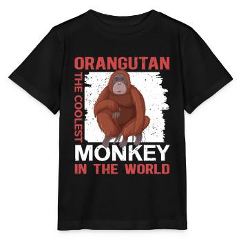 Singes orangs-outans Cadeau Orang-outan - T-shirt bio MINI CREATOR Stanley/Stella Enfant - noir - Devant - Mikhail (115cm)