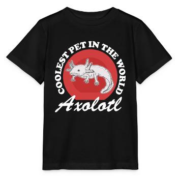 Axolotl tailed amphibians Axolotls amphibians gift - Stanley/Stella MINI CREATOR Kids’ T-Shirt - black - Front - Mikhail (115cm)