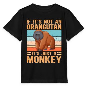 Singes orangs-outans Cadeau Orang-outan - T-shirt bio MINI CREATOR Stanley/Stella Enfant - noir - Devant - Mikhail (115cm)