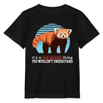 Red Panda Red Panda Red Pandas Gift - Stanley/Stella MINI CREATOR Kids’ T-Shirt - black - Front - Mikhail (115cm)