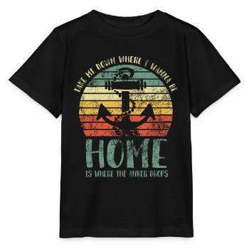 Emmène-moi où je veux être - ancre - T-shirt bio MINI CREATOR Stanley/Stella Enfant - noir - Devant - Mikhail (115cm)