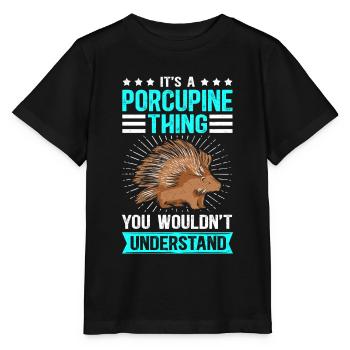 Porc-épic | Cadeau de porc-épic - T-shirt bio MINI CREATOR Stanley/Stella Enfant - noir - Devant - Mikhail (115cm)
