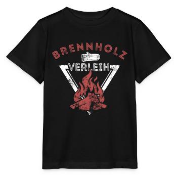 Brennholz Verleih - Ironie - Spruch - Stanley/Stella Kinder T-Shirt MINI CREATOR  - Schwarz - Vorne - Mikhail (115cm)