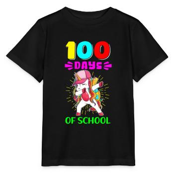 100 School Days School Kids Student Gift - Stanley/Stella MINI CREATOR Kids’ T-Shirt - black - Front - Mikhail (115cm)