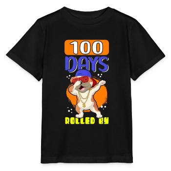 100 School Days School Kids Student Gift - Stanley/Stella MINI CREATOR Kids’ T-Shirt - black - Front - Mikhail (115cm)