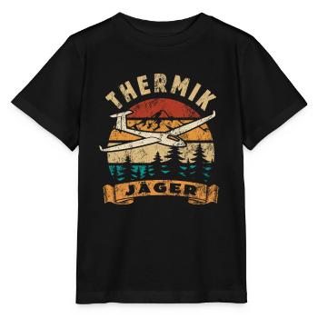 Segelflieger - Thermik Jäger - Segelflug Spruch - Stanley/Stella Kinder T-Shirt MINI CREATOR  - Schwarz - Vorne - Mikhail (115cm)