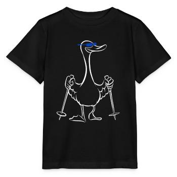 Mallard - Duck with sticks - Walking - Stanley/Stella MINI CREATOR Kids’ T-Shirt - black - Front - Mikhail (115cm)
