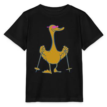 Mallard - Duck with sticks - Walking - Stanley/Stella MINI CREATOR Kids’ T-Shirt - black - Front - Mikhail (115cm)