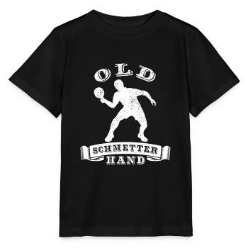 Old Schmetterhand Tischtennis Schmetterball - Stanley/Stella Kinder T-Shirt MINI CREATOR  - Schwarz - Vorne - Mikhail (115cm)