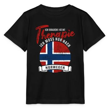 Ich brauche keine Therapie ich muss nach Norwegen - Stanley/Stella Kinder T-Shirt MINI CREATOR  - Schwarz - Vorne - Mikhail (115cm)
