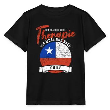 Ich brauche keine Therapie ich muss nach Chile - Stanley/Stella Kinder T-Shirt MINI CREATOR  - Schwarz - Vorne - Mikhail (115cm)