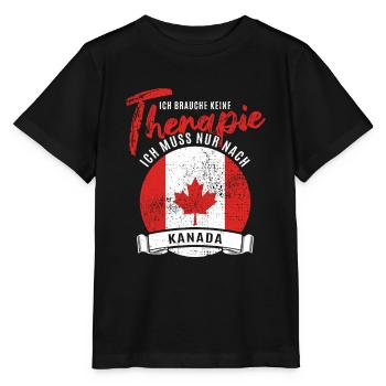 Ich brauche keine Therapie ich muss nach Kanada - Stanley/Stella Kinder T-Shirt MINI CREATOR  - Schwarz - Vorne - Mikhail (115cm)