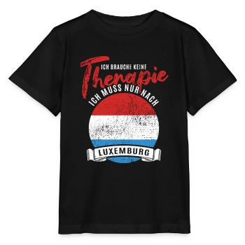 Ich brauche keine Therapie ich muss nach Luxemburg - Stanley/Stella Kinder T-Shirt MINI CREATOR  - Schwarz - Vorne - Mikhail (115cm)