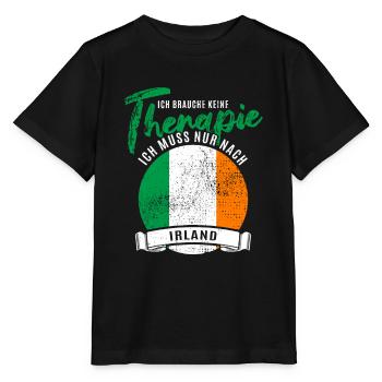 Ich brauche keine Therapie ich muss nach Irland - Stanley/Stella Kinder T-Shirt MINI CREATOR  - Schwarz - Vorne - Mikhail (115cm)