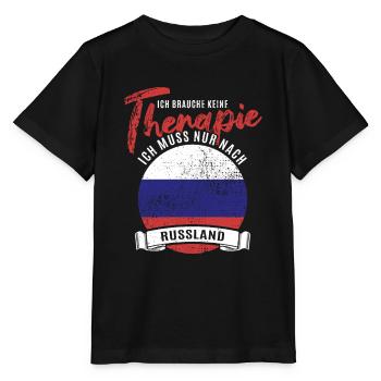 Ich brauche keine Therapie ich muss nach Russland - Stanley/Stella Kinder T-Shirt MINI CREATOR  - Schwarz - Vorne - Mikhail (115cm)