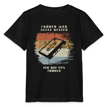 Kassette - Früher war alles besser Vintage Retro - Stanley/Stella Kinder T-Shirt MINI CREATOR  - Schwarz - Vorne - Mikhail (115cm)