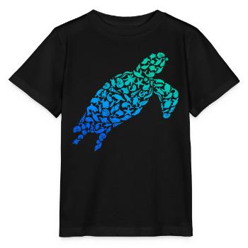 Turtle Sea Turtle Water Turtle - Stanley/Stella MINI CREATOR Kids’ T-Shirt - black - Front - Mikhail (115cm)