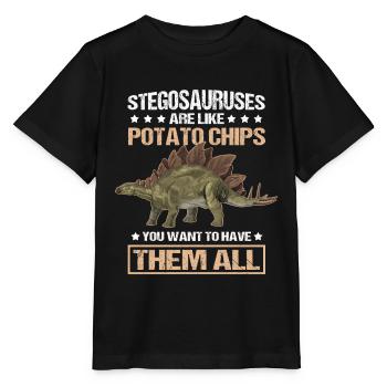 Cadeau de dinosaure Stegosaurus Dinos - T-shirt bio MINI CREATOR Stanley/Stella Enfant - noir - Devant - Mikhail (115cm)