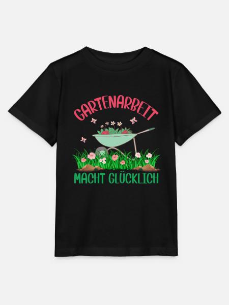 Gartenarbeit glücklich Garten Gärtner Pflanze - Stanley/Stella Kinder T-Shirt MINI CREATOR  - Schwarz
