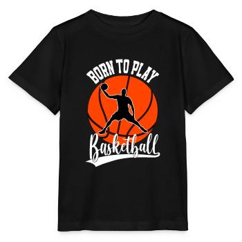 Zum Basketball geboren Spieler Basketballer - Stanley/Stella Kinder T-Shirt MINI CREATOR  - Schwarz - Vorne - Mikhail (115cm)