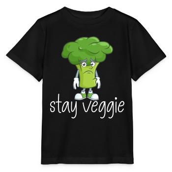 Brokkoli Vegetarisch - Stanley/Stella Kinder T-Shirt MINI CREATOR  - Schwarz - Vorne - Mikhail (115cm)
