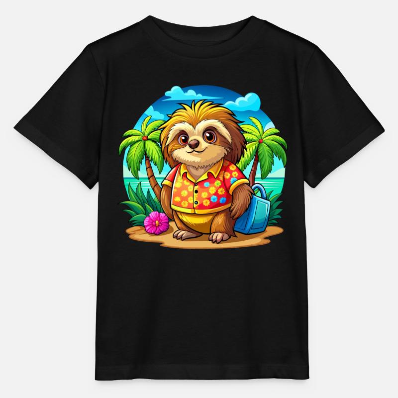 Süßes Urlaubsfaultier - Stanley/Stella Kinder T-Shirt MINI CREATOR - Schwarz