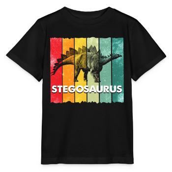 Stegosaurus Dinosaurier - Stanley/Stella Kinder T-Shirt MINI CREATOR  - Schwarz - Vorne - Mikhail (115cm)