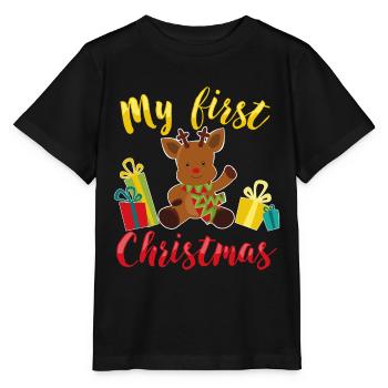 Mon premier Noël - signifie le premier bébé de - T-shirt bio MINI CREATOR Stanley/Stella Enfant - noir - Devant - Mikhail (115cm)