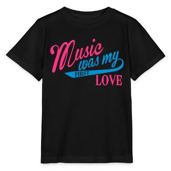 Music was my first Love - T-shirt bio MINI CREATOR Stanley/Stella Enfant - noir - Devant - Mikhail (115cm)