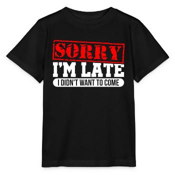 Sorry I'm Late - Stanley/Stella Kinder T-Shirt MINI CREATOR  - Schwarz - Vorne - Mikhail (115cm)