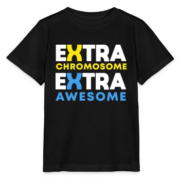 Extra Chromosomes Extra Awesome Down Syndrome Aware - Stanley/Stella MINI CREATOR Kids’ T-Shirt - black - Front - Mikhail (115cm)