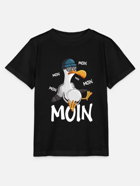 Plattdeutsche Möwe Moin Spruch Nordsee Hipster - Stanley/Stella Kinder T-Shirt MINI CREATOR - Schwarz