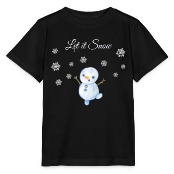 Let it Snow Schneemann - Stanley/Stella Kinder T-Shirt MINI CREATOR  - Schwarz - Vorne - Mikhail (115cm)