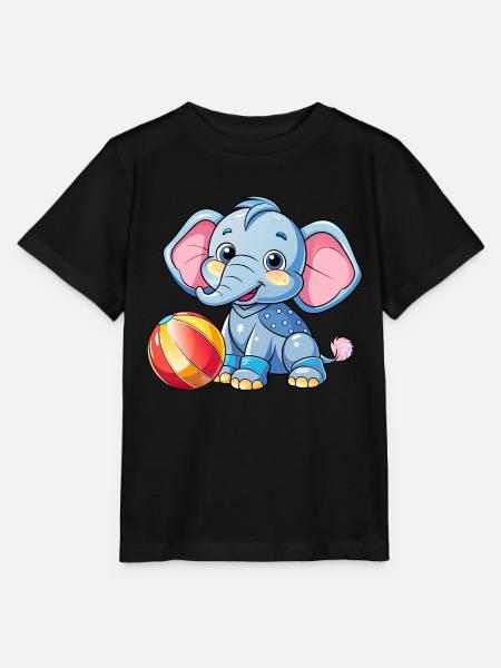 Spielender Babyelefant - Stanley/Stella Kinder T-Shirt MINI CREATOR  - Schwarz