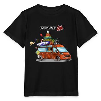 Ganz normales Van Leben, Camping Outdoor Urlaub - Stanley/Stella Kinder T-Shirt MINI CREATOR  - Schwarz - Vorne - Mikhail (115cm)