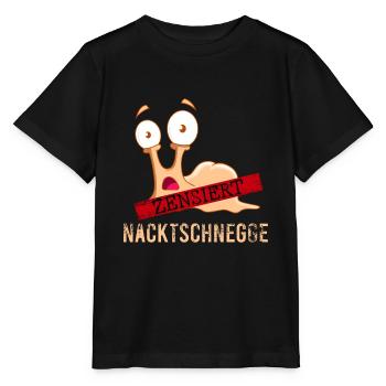 Nacktschnecke Nacktschnegge Schnecke zensiert - Stanley/Stella Kinder T-Shirt MINI CREATOR  - Schwarz - Vorne - Mikhail (115cm)