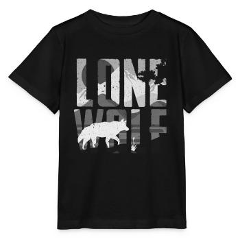 Cadeau de loup solitaire - T-shirt bio MINI CREATOR Stanley/Stella Enfant - noir - Devant - Mikhail (115cm)