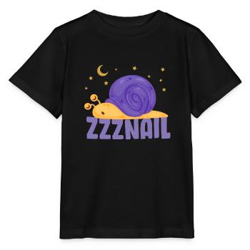Schlafende Schneckke ZZZSnail (Snail) - Stanley/Stella Kinder T-Shirt MINI CREATOR  - Schwarz - Vorne - Mikhail (115cm)