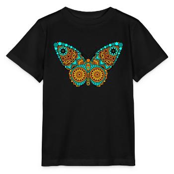 Butterfly Mandala Tatoo Tribal - Stanley/Stella MINI CREATOR Kids’ T-Shirt - black - Front - Mikhail (115cm)