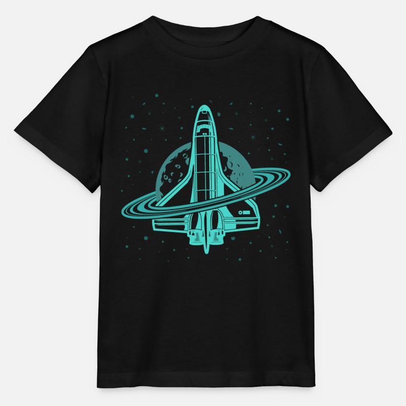 Space Shuttle Weltall Saturn Planet Mond Weltall - Stanley/Stella Kinder T-Shirt MINI CREATOR  - Schwarz