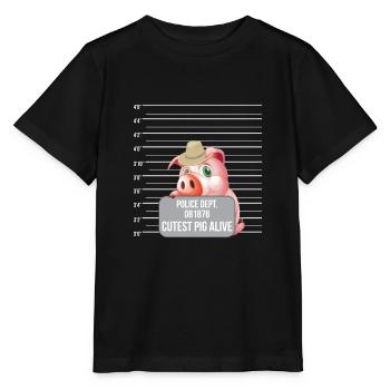 Cutest Pig Alive Lustiges Schwein - Stanley/Stella Kinder T-Shirt MINI CREATOR  - Schwarz - Vorne - Mikhail (115cm)